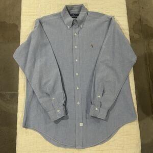 Vintage Polo Ralph Lauren Oxford Button Down Shirt LS Blue 16.5-36 Dress Shirt